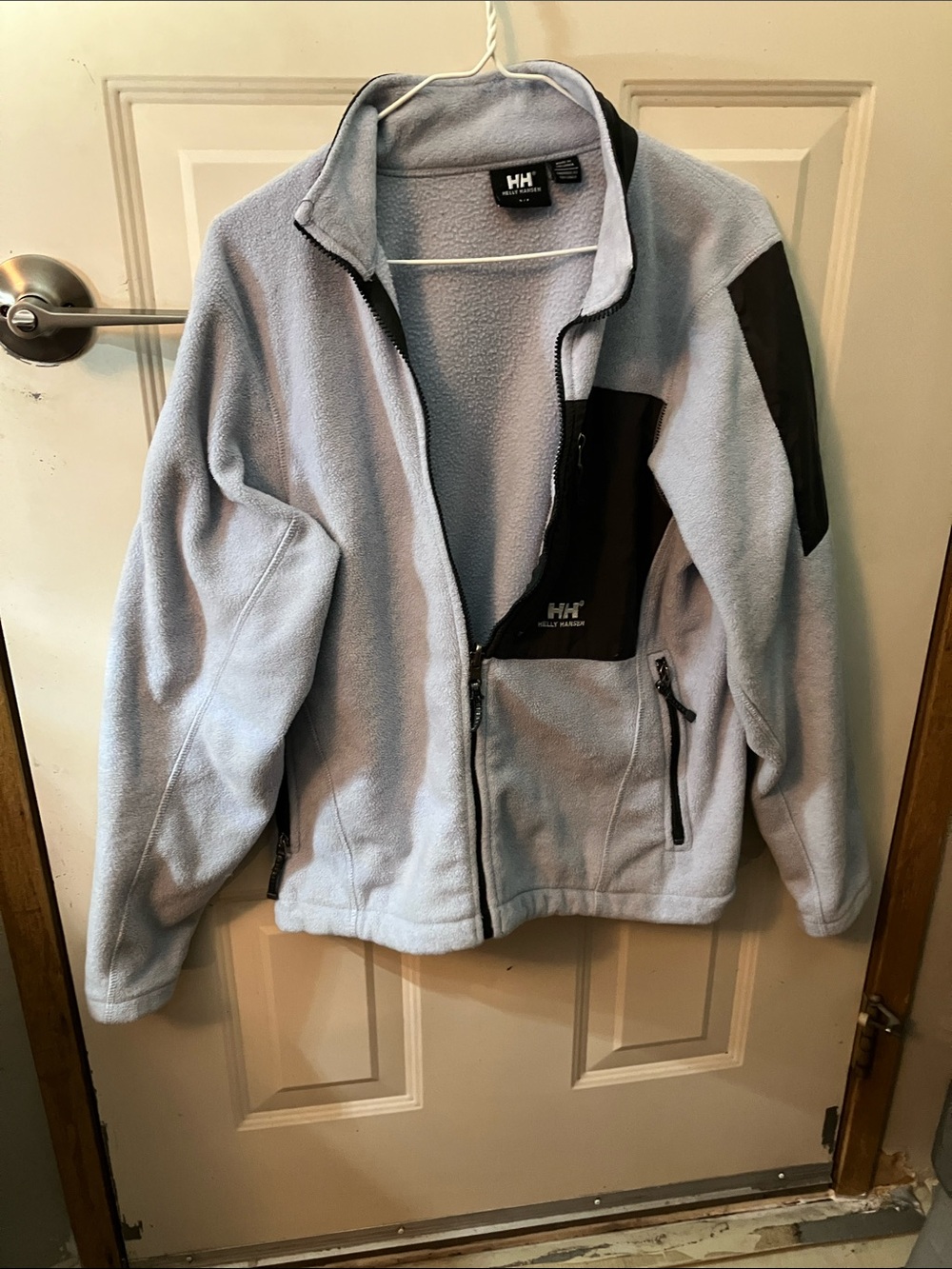 Helly Hansen Pale Blue Fleece Jacket with Black Accents